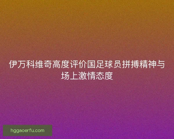 伊万科维奇高度评价国足球员拼搏精神与场上激情态度