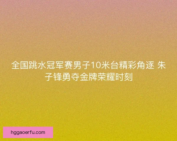 全国跳水冠军赛男子10米台精彩角逐 朱子锋勇夺金牌荣耀时刻